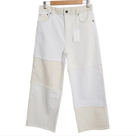 🆕️ Rails Getty Crop Wide Leg Jeans in Ecru Patchwork - Picture 5 of 16